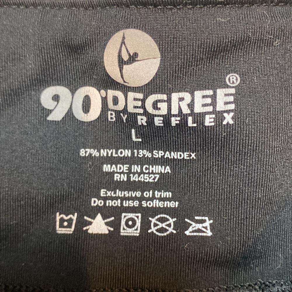 90 Degrees Black Capri Leggings Women’s Large - Picture 2 of 3
